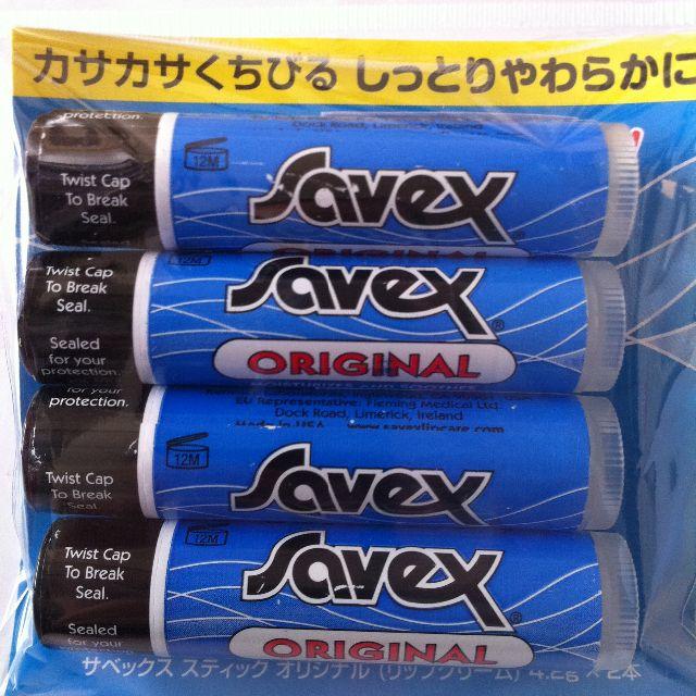 Savex(サベックス)のサベックス　4本セット　オリジナル　リップクリーム　スティック　Savex コスメ/美容のスキンケア/基礎化粧品(リップケア/リップクリーム)の商品写真