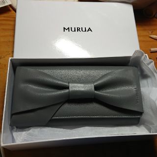 ムルーア(MURUA)の最終価格↓MURUA☆新品未使用☆長財布☆リボン☆グレー(財布)