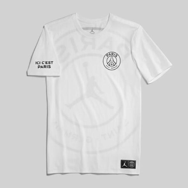 NIKE(ナイキ)のUS Sサイズ NIKE JORDAN×PSG ビッグロゴ Tシャツ ホワイト メンズのトップス(Tシャツ/カットソー(半袖/袖なし))の商品写真