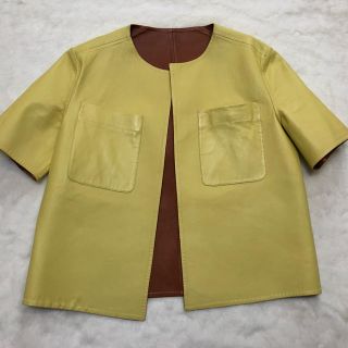 ジャケット/アウターMARNI マルニ レザージャケット ノーカラー