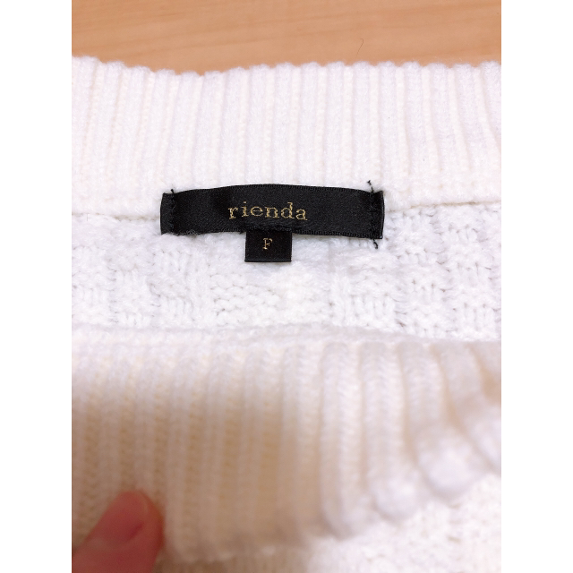 rienda(リエンダ)のケーブルknitフレアシフォンTOP レディースのトップス(ニット/セーター)の商品写真