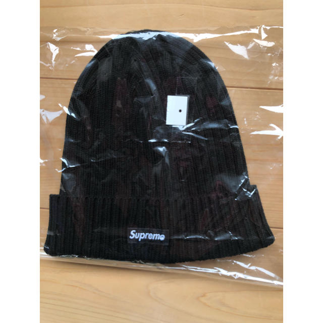 supreme Overdyed ロゴビーニー ニット帽 黒 2019SSメンズ - ニット帽