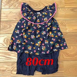 ベビーギャップ(babyGAP)の【80cm babyGAP】レトロかわいいショートオール(ロンパース)