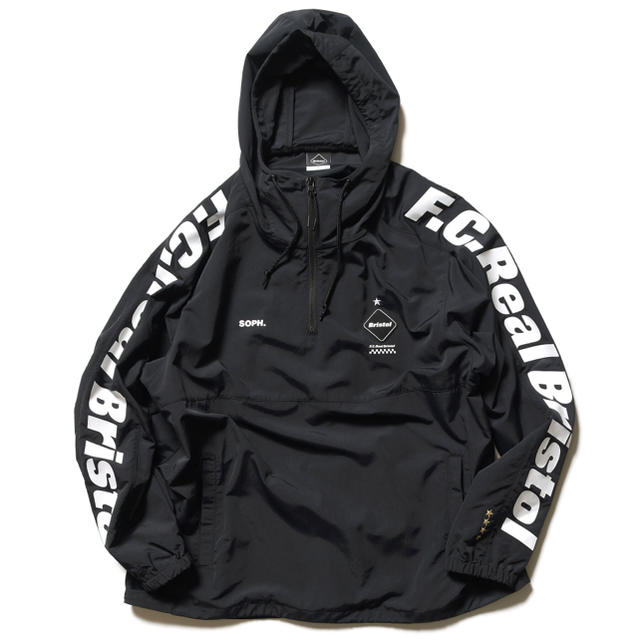 M 新品 FCRB 19SS HALF ZIP ANORAK BLACK