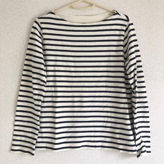 ユニクロ(UNIQLO)のUNIQLO ボーダーカットソー L(Tシャツ(長袖/七分))