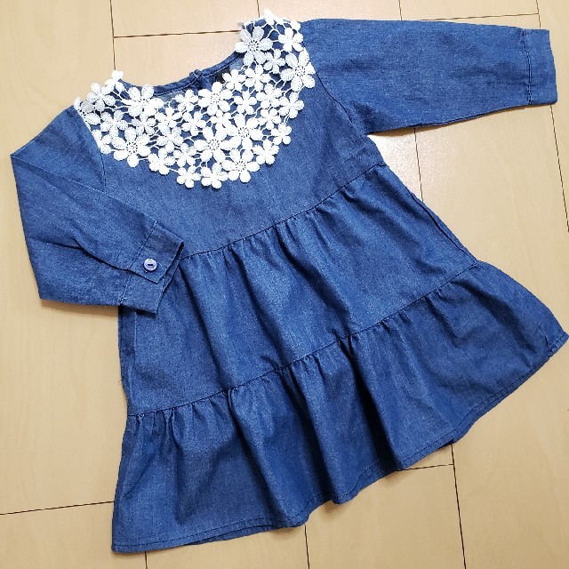 momo様専用★デニム生地  ワンピース 95&レディース 2点セット キッズ/ベビー/マタニティのキッズ服女の子用(90cm~)(ワンピース)の商品写真