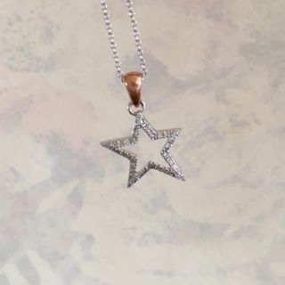 スタージュエリー(STAR JEWELRY)のベリテ 10金 スターモチーフ ダイヤモンドネックレス(ネックレス)