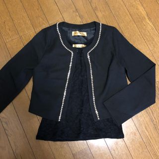 セシルマクビー(CECIL McBEE)のセシルマクビー ジャケット 入学式 通勤 入園式 インナー付き(ノーカラージャケット)