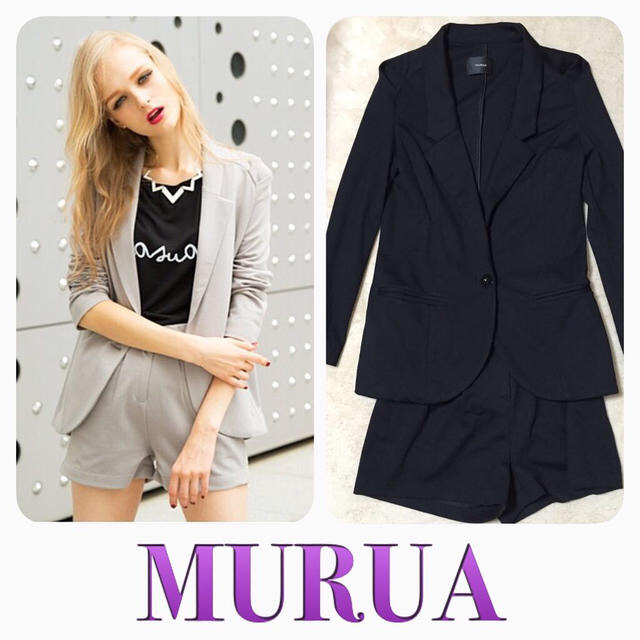 MURUA(ムルーア)のMURUA♡タックポンチセットアップ レディースのジャケット/アウター(テーラードジャケット)の商品写真