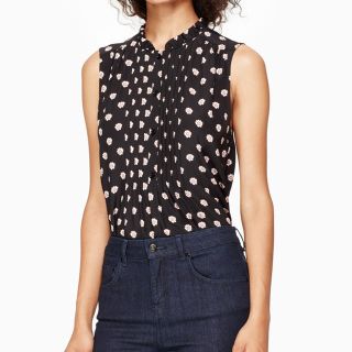 ケイトスペードニューヨーク(kate spade new york)のkate spade 花柄 シルク ノースリーブ ブラウス(シャツ/ブラウス(半袖/袖なし))