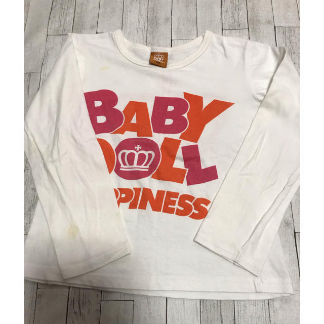BABYDOLL(ベビードール)のベビードール 白ロンT 120 キッズ/ベビー/マタニティのキッズ服女の子用(90cm~)(Tシャツ/カットソー)の商品写真