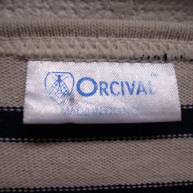 ORCIVAL(オーシバル)の美品オーシバルORCIVALボーダーUネックワンピース☆1生成り×紺A17084 レディースのワンピース(ひざ丈ワンピース)の商品写真