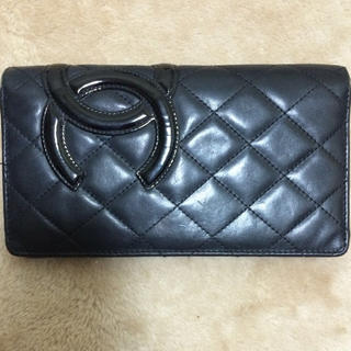 シャネル(CHANEL)のシャネルカンボンラインレザー長財布(財布)