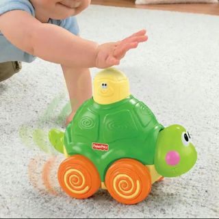 フィッシャープライス(Fisher-Price)のフィッシャープライス おして！おいかけっこカメさん(手押し車/カタカタ)