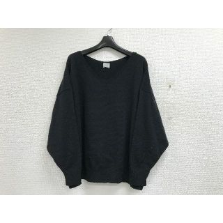 ケースリー(k3)の美品☆k3&coケイスリーBOX KNITボックスニットVネックビッグ黒A17(ニット/セーター)