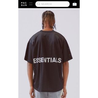 フィアオブゴッド(FEAR OF GOD)のfog essentials Vネックメッシュ半袖Tシャツ Sサイズ 黒 新品(Tシャツ/カットソー(半袖/袖なし))