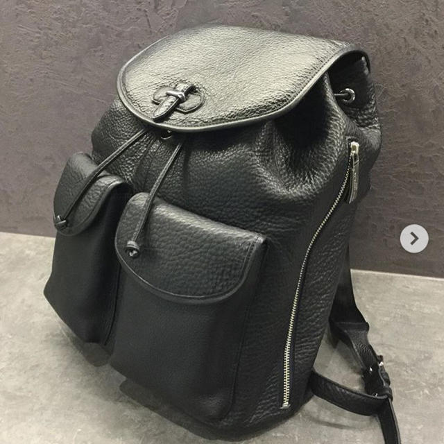 PELLE MORBIDA MB041-リュックサック レザー 黒 ブラック38cm持ち手