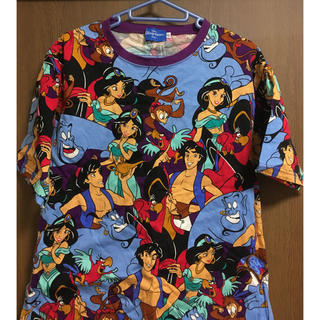 ディズニー(Disney)のアラジン 総柄Tシャツ ディズニー LL(Tシャツ(半袖/袖なし))