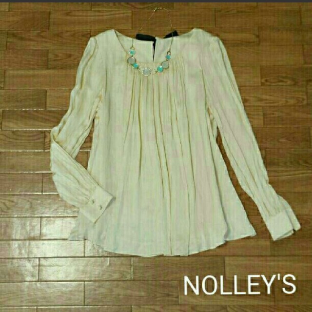 NOLLEY'S(ノーリーズ)の美品＊上質リボンプリーツブラウス＊長袖＊ノーリーズ＊ レディースのトップス(シャツ/ブラウス(長袖/七分))の商品写真