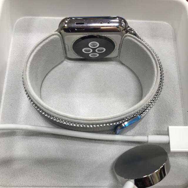 がかっこい┠ Apple セルラー 38mm ステンレスの通販 by Apple's shop｜アップルウォッチならラクマ Watch - (純正品)Apple Watch series3 ▕します