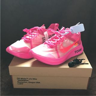 ナイキ(NIKE)のoff-white × nike the  10 zoom fly 29 ピンク(スニーカー)