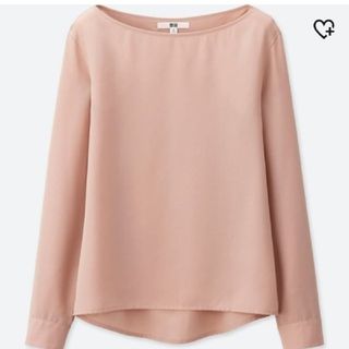 ユニクロ(UNIQLO)のレーヨンエアリTブラウス(ピンク)XLサイズ UNIQLO(シャツ/ブラウス(長袖/七分))