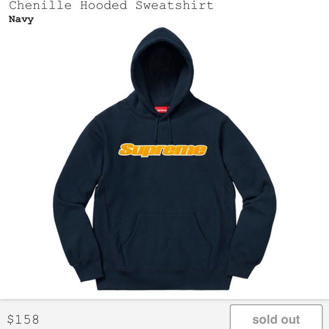 Supreme Chenille Hooded Sweatshirt 19ss