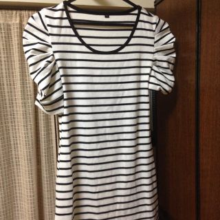 パフスリーブ♡*Tシャツ ボーダー(Tシャツ(半袖/袖なし))