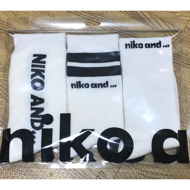 niko and...(ニコアンド)の新品 未開封 ニコアンド  ソックス 3足セット ホワイト レディースのレッグウェア(ソックス)の商品写真