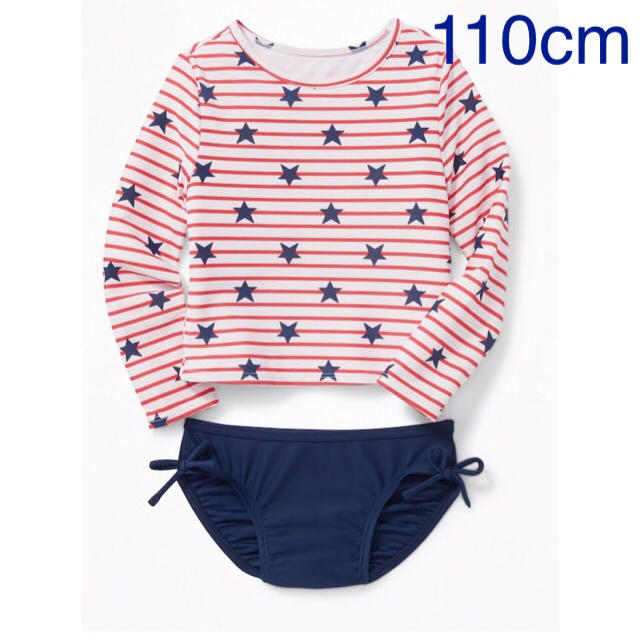 Old Navy(オールドネイビー)の新品★OLD NAVY 110cm 女の子水着 ラッシュガード アメリカ星条旗柄 キッズ/ベビー/マタニティのキッズ服女の子用(90cm~)(水着)の商品写真