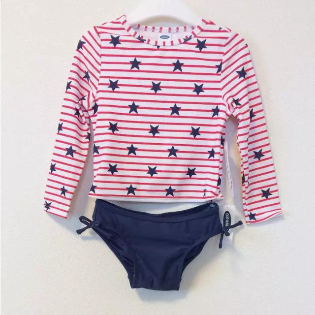 Old Navy(オールドネイビー)の新品★OLD NAVY 110cm 女の子水着 ラッシュガード アメリカ星条旗柄 キッズ/ベビー/マタニティのキッズ服女の子用(90cm~)(水着)の商品写真