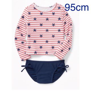 オールドネイビー(Old Navy)の新品★OLD NAVY 95cm 女の子水着 ラッシュガード アメリカ星条旗柄(水着)