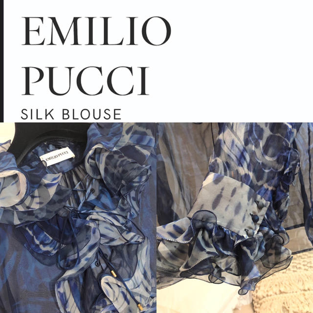EMILIO PUCCI(エミリオプッチ)のEmilio Pucci 着用一回♡ ほぼ未使用シルクシフォン ブラウス 36 レディースのトップス(シャツ/ブラウス(長袖/七分))の商品写真