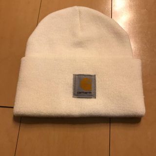 カーハート(carhartt)の美品 カーハート  carhartt  ニット帽 白(ニット帽/ビーニー)