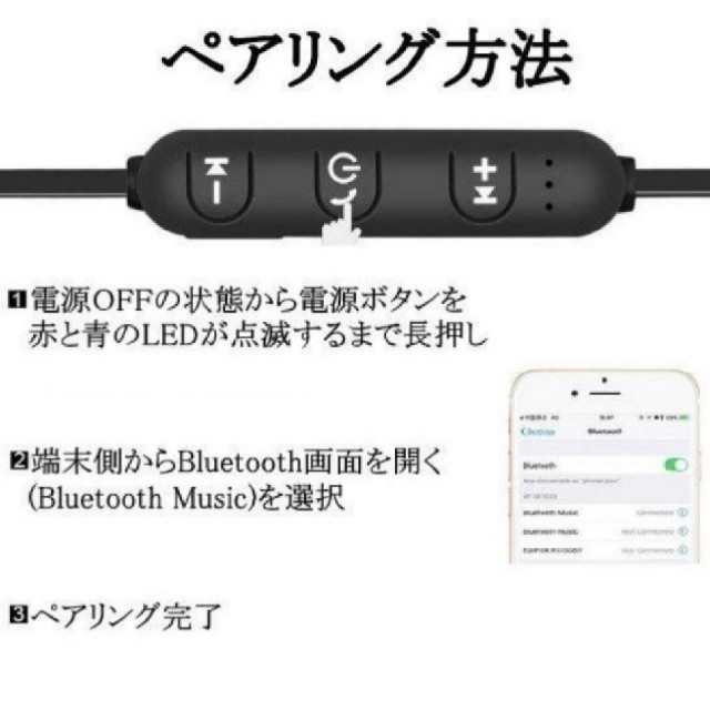 Bluetooth ワイヤレス イヤホン スマホ/家電/カメラのオーディオ機器(ヘッドフォン/イヤフォン)の商品写真