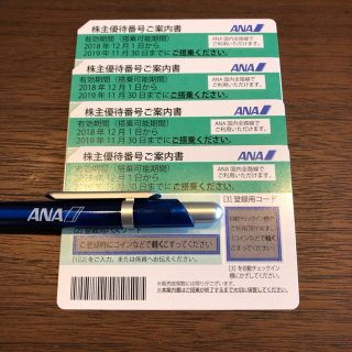 エーエヌエー(ゼンニッポンクウユ)(ANA(全日本空輸))のmocopan様専用 ANA 株主優待券 4枚(その他)