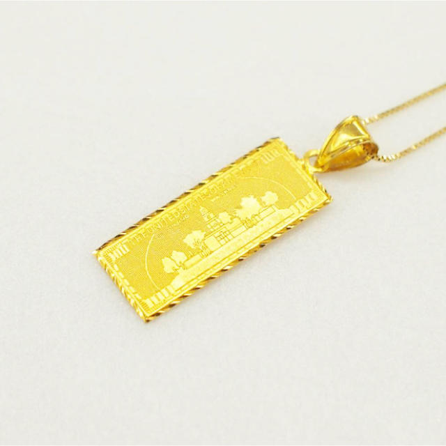 Supreme 17AW 100Dollar Bill Gold Pendant 3