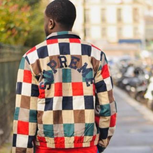 送料込 L Patchwork Harrington Jacket Multi