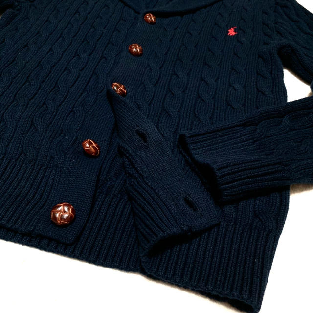 POLO RALPH LAUREN(ポロラルフローレン)の新品✨ショールカラー ケーブルニット カーディガン ボーイズ S/140 キッズ/ベビー/マタニティのキッズ服男の子用(90cm~)(カーディガン)の商品写真