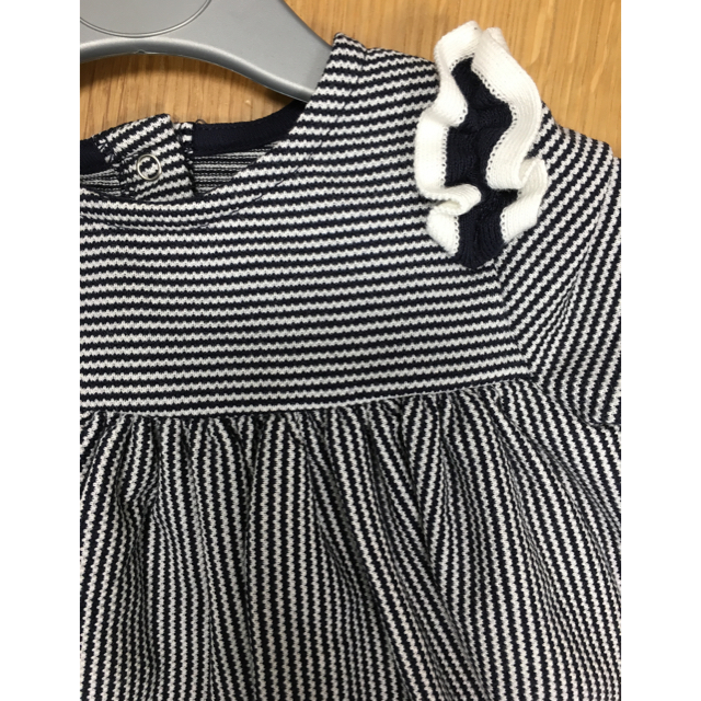 PETIT BATEAU(プチバトー)の【新品】2019SSプチバトー コットンピケミラレワンピース 36m キッズ/ベビー/マタニティのキッズ服女の子用(90cm~)(ワンピース)の商品写真