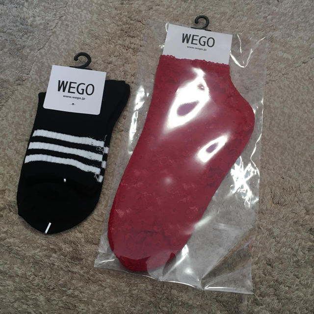 WEGO(ウィゴー)の(新品未開封)WEGO 靴下 二足セット レディースのレッグウェア(ソックス)の商品写真