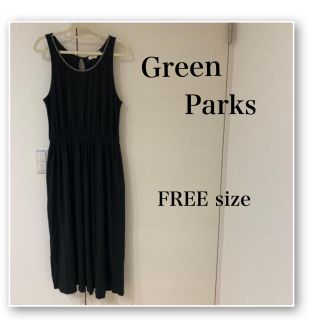 グリーンパークス(green parks)のGreen Parks♡ロングワンピース♡マキシ丈 ワンピ♡黒♡ビジュー♡タンク(ロングワンピース/マキシワンピース)