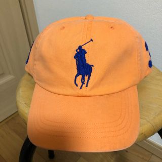 ポロラルフローレン(POLO RALPH LAUREN)の【試着のみ】ポロ ラルフローレン 《ビックサイズ》オレンジ&ネイビーロゴ(キャップ)