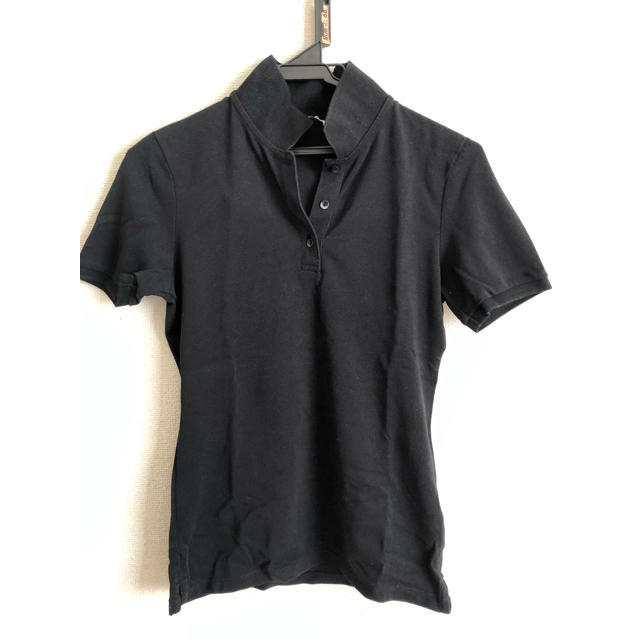 UNIQLO(ユニクロ)のUNIQLO ポロシャツ 黒 Mサイズ レディースのトップス(ポロシャツ)の商品写真