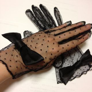 水玉チュールグローブ‼リボン付⭐(その他ドレス)
