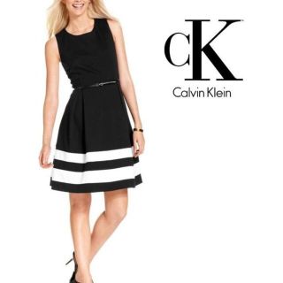 カルバンクライン(Calvin Klein)の新品　大人気　カルバンクライン フレアワンピース 通勤ドレス(ひざ丈ワンピース)