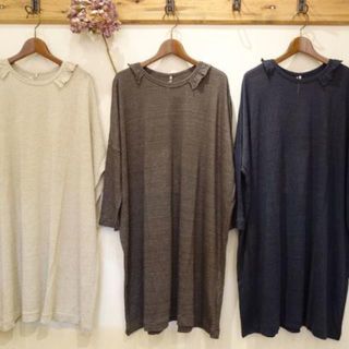 ネストローブ(nest Robe)のgasa*星の群晶BIGプルワンピース　ブラウングレー値引(ロングワンピース/マキシワンピース)