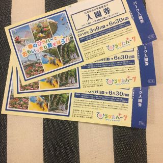 ひらかたパーク入園券 3枚セット31.3.9(土)〜6.30(日)迄有効(遊園地/テーマパーク)