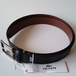 ラコステ(LACOSTE)のラコステ・黒牛革メンズベルト・35mm・115cm迄【新品】(ベルト)