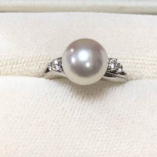 ミキモト(MIKIMOTO)のミキモト  あこやパールダイヤ付きリング 週末お値下げ(リング(指輪))